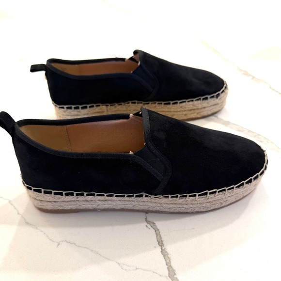 Sam Edelman Womens Black Suede Espadrille Slip On Platform Flats Size 9 - Picture 5 of 8